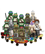 12Pcs Teenage Mutant Ninja Turtles Leo Raph Mikey Minifigure Don Buildin... - £23.59 GBP
