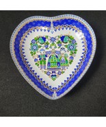 VTG Miniature Heart Metal Enamel Trinket Bowl w/ Folk Flowers Steinbock ... - $376.79 MXN
