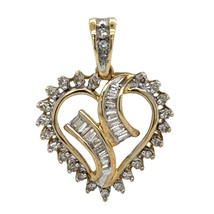 1/2ctw Diamond Heart Pendant 10k Yellow Gold 2.6g - £435.64 GBP