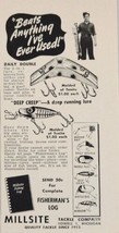 1954 Print Ad Millsite Daily Double &amp; Deep Creep Fishing Lures Howell,Mi... - $9.88