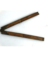 Vintage No 32 1/2 Boxwood Folding 12 Inch Brass Carpenter&#39;s Ruler - £19.75 GBP