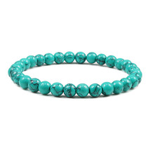 6mm 8mm 10mm Men Women Bracelets Blue Natural Stone Turquoises Beads Strand Brac - £8.62 GBP