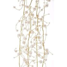 Kurt S. Adler Pearl Beads on Gold Wire Garland 6 Feet Long - $29.68