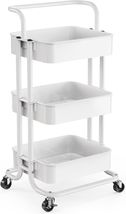 Versatile 3-Tier Rolling Cart with Locking Caster: Optimize Storage Effo... - $63.31