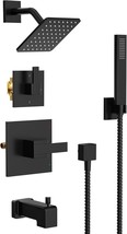 Esnbia Bathtub Shower System With Tub Spout, Black Shower Faucet, Matte ... - $129.97