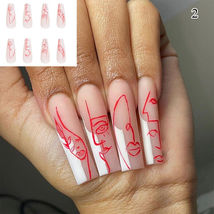24Pcst Fake Nails Ballet Coffin Press On Wearing Tips Full Cover Model B2 - $6.10