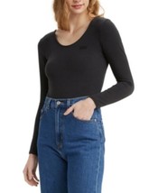 MSRP $35 Levi&#39;s Women&#39;s Rosie Cotton Bodysuit Black Size Large - $20.90