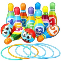 Bowling Toys  Pin Outdoor Kit Pp Cotton Ball Set Toss Ring Parent-child - £90.17 GBP