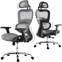 Gaming Chair (Grey), Ergonomic Office Chair (Home Desk Chair), Mesh Comp... - £199.04 GBP