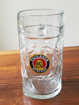 Paulaner Munchen Beer Glass Stein Mug Dimpled 1 L Oktoberfest Large Clear German - £15.92 GBP