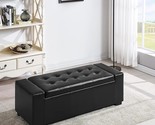Messina Lift-Top Storage Ottoman Bench With Faux-Leather Upholstery And ... - $387.99