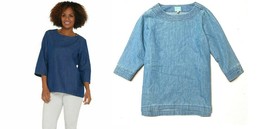 Martha Stewart Women&#39;s Zipper Denim Top - $16.99