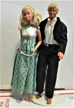 Barbie Dolls - Ken &amp; Barbie (Black Tuxedo &amp; formal dress) - £20.78 GBP