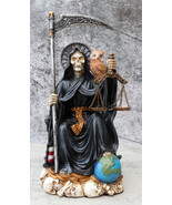 Ebros 9&quot; Tall Bone Mother Holy Death Black Tunic Robe Sitting On Throne ... - $44.99