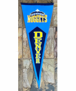 Denver Nuggets Pennant-NBA Basketball-Blue Yellow-33&quot; Felt Flag - £14.70 GBP