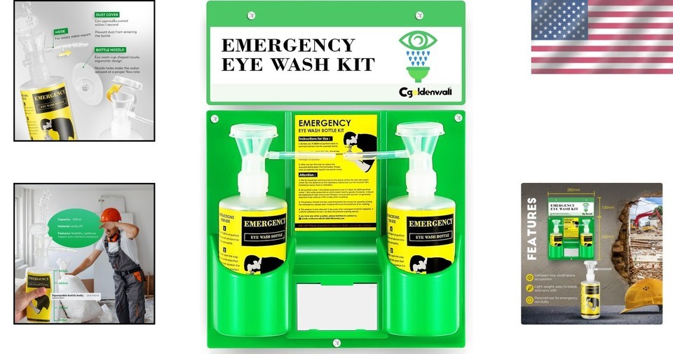 Versatile Eye Wash Station - Emergency Use Approved, Portable & Wall Mounted Item image 2