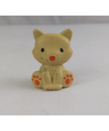 Vintage Plastic Yellow Tabby Cat Sitting 1.5&quot; Collectible Mini Figure - $2.96