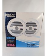 Boss Marine Waterproof Boat Speakers MR60 6.5&quot; 2-Way 200W Round PAIR Whi... - $39.99