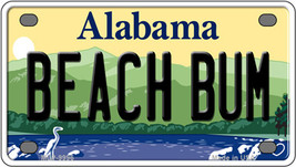 Beach Bum Alabama Novelty Mini Metal License Plate Tag - $14.95