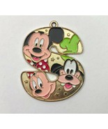 Disney Disneyland LETTER S Mickey Pendant Charm 1.5 inch Goofy Minnie - $9.87