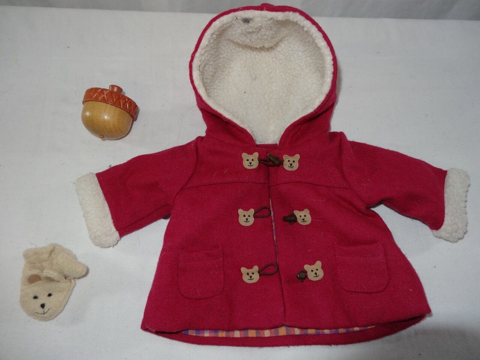 AMERICAN GIRL BITTY BABY 2003 TOGGLE COAT Acorn Spin Toy + 1 Mitten - $30.70