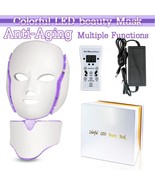 7 Colors Light LED Facial Mask With Neck Face Care Treatment Beauty Anti... - $59.99