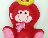 Valentine Red Monkey Gorilla Banana XOXO Heart Bow Tie Plush Stuffed Ani... - $21.77
