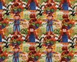 Cotton Scarecrows Harvest Autumn Fall Cotton Fabric Print by the Yard D5... - $10.95
