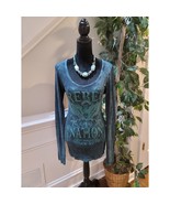 Daytrip Tee Shirt Women’s Medium Blue Rebel Nation Graphic Long Sleeve B... - $37.40 CAD