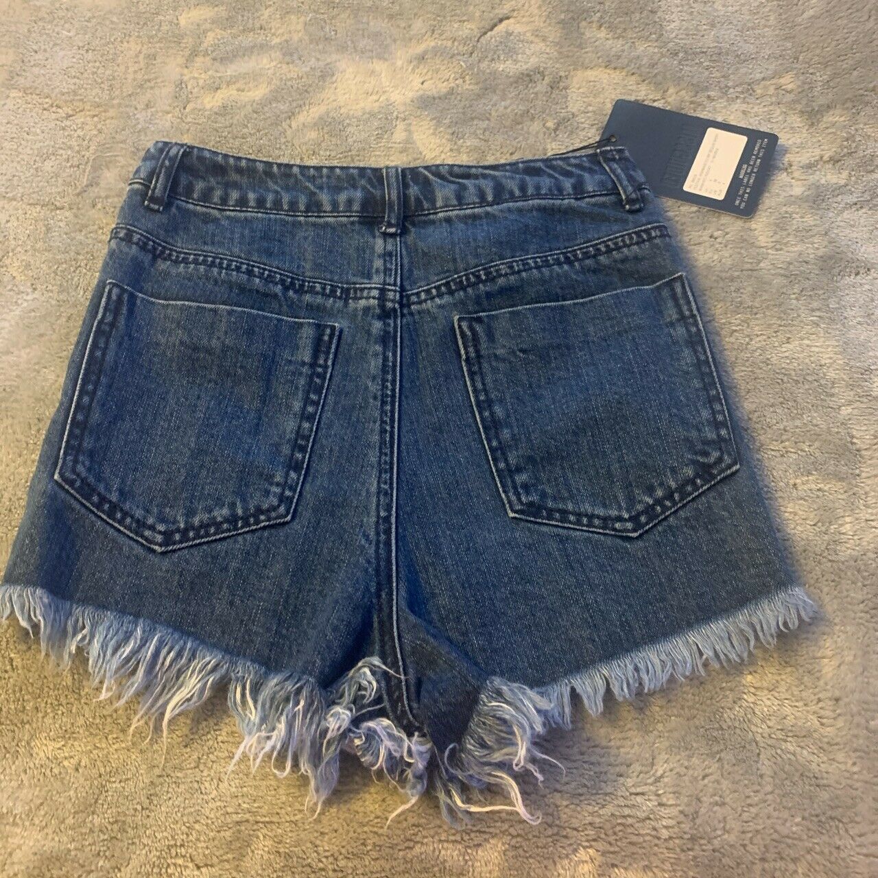Primary image for Size 0 Missguided Sequined Denim Shorts Festival Highwaisted Rip Distressed New