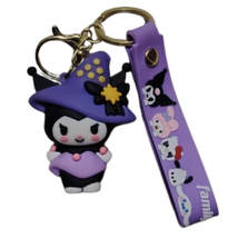Cute Devil Girl Keychain With Black Ribbon &amp; Yellow Star-Kawaii Style Ac... - $16.99