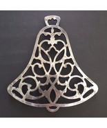 Vintage Large International Silver Co Silver Plate Christmas Bell Wall Trivet - $19.95