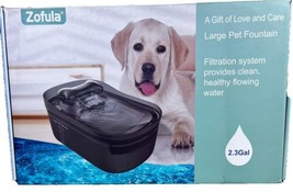 Zofula 2.3gal/300oz/9L Dog Water Fountain Ultra Quiet Large Dog Water Bowl- Gray - $82.97