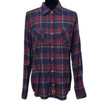 Legendary Whitetails Red Blue Plaid Cotton Flannel Shirt Size Medium - $16.99