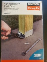 Adjustable Post Base ABW44Z Simpson Strong Tie 4 x 4 4&quot; 1&quot; heavy duty 4x4 - £15.48 GBP