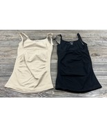 Lot of 2 Memoi Shapewear Tank Top&#39;s Beige And Black Size Large - £14.25 GBP