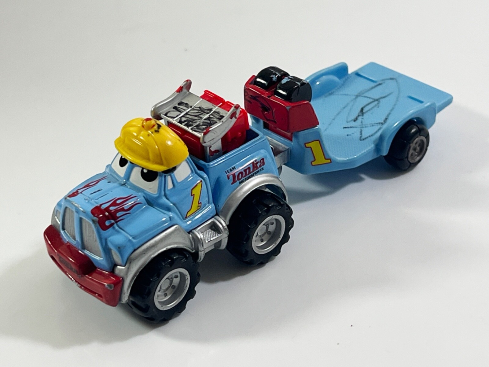 Maisto Tonka Lil Chuck &amp; Friends Blue Fire Truck Diecast Car Vehicle Toy... - $6.92