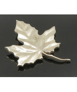 MMA 925 Sterling Silver - Vintage Modernist Single Leaf Brooch Pin - BP9451 - $164.33 CAD