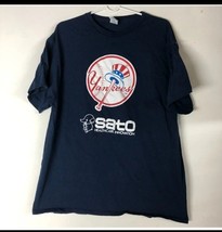 Vtg New York Yankees Xl T Shirt Navy Blue Pre Owned Nice Clean Condition Mens - £10.59 GBP