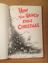 Vintage "How the Grinch Stole Christmas" red hardcover childrens book image 6