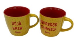 Kahlua Lot 2 Coffee Mugs Deja Brew and Espresso Yourself  Ceramic Yellow... - £33.07 GBP