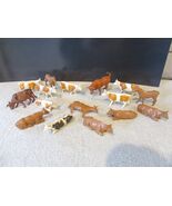 Model Railroad 0-027 Farm Animals Brown White Cows Bulls Horses H5d - $17.03 CAD