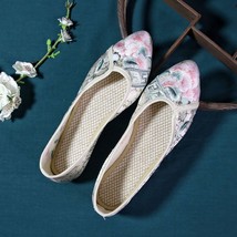 Old Beijing Cloth Shoes Ethnic Embroidered Women Shoes New Comfortable Slip on S - £29.06 GBP