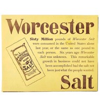 Worcester Brand Salt 1897 Advertisement Victorian Food Baking Spice ADBN... - $374.75 MXN