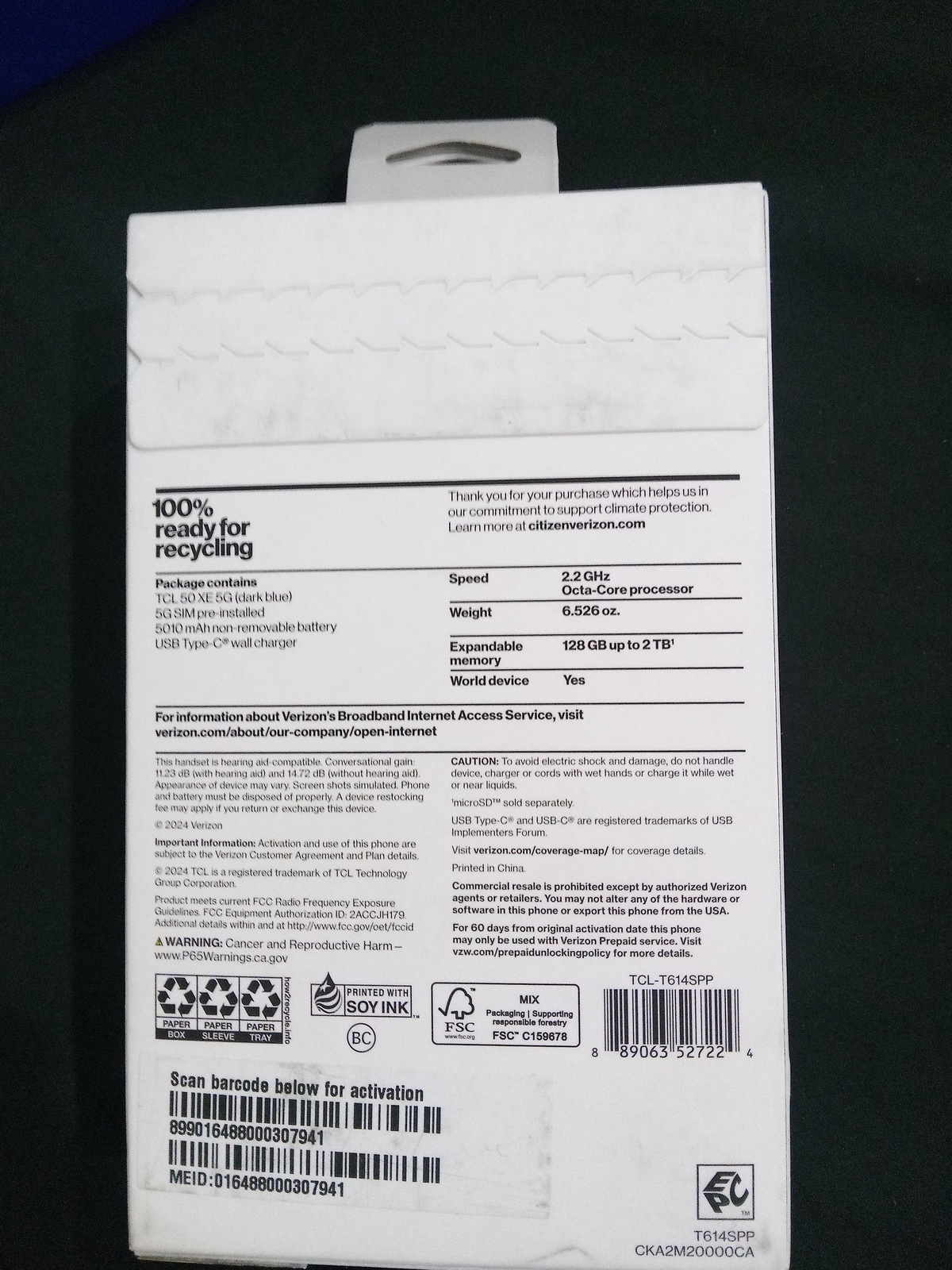 TCL50 XE 5G VERIZON PREPAID PHONE BRAND NEW Item image 2