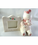 Charpente Ceramic Picture Frame For 1 1/2 x 1.25&quot; Photo Kathy Orr Cat wh... - $10.85 CAD