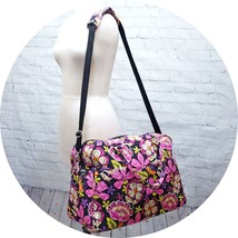 ❤️ VERA BRADLEY Pirouette Pink Weekender Travel Duffel Carry On Black Floral - £43.95 GBP