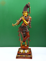  36&quot; Superfine Standing Krishna with Fascinating Crown | Handmade | Lord Krishna - £1,598.59 GBP