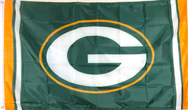 GREEN BAY PACKERS 3x5&#39; FLAG/ FOOTBALL BRASS GROMMETS IN/OUTDOOR- 100 POL... - £7.82 GBP