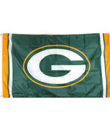 GREEN BAY PACKERS 3x5&#39; FLAG/ FOOTBALL BRASS GROMMETS IN/OUTDOOR- 100 POL... - £7.84 GBP